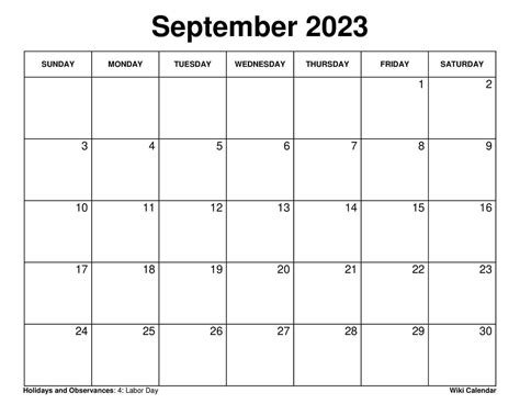 September 2023 Calendar Printable Pdf - Get Calendar 2023 Update