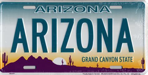 Arizona License Plate