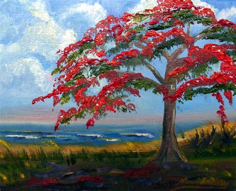 Royal Poinciana Morning Painting by Maria Soto Robbins