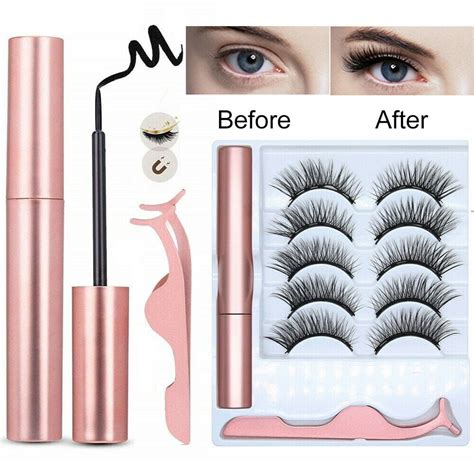 Cosprof 10 Pcs Magnetic False Eyelashes Lashes with Magnetic Lliquid ...