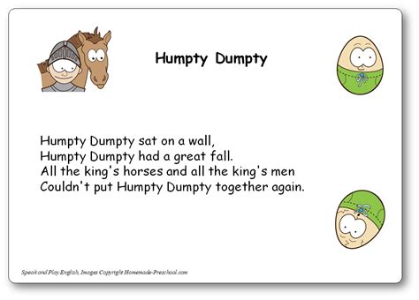 Humpty Dumpty Song with Lyrics and Music - Humpty Dumpty in French and ...