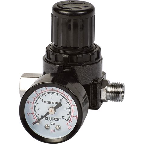 Klutch Locking Air Pressure Gauge with Regulator — 1/4in. | Northern ...