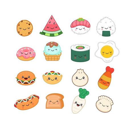 Premium Vector | Cute kawaii food sticker character cartoon