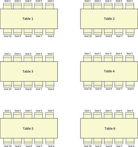 Printable Wedding Seating Chart