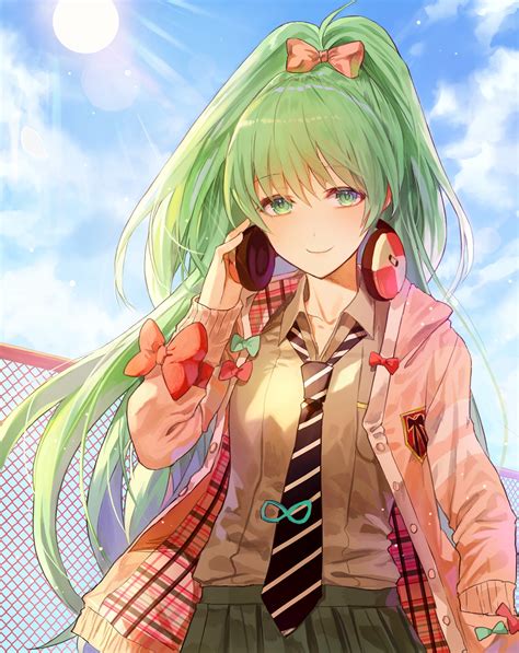 long hair, Green hair, Green eyes, Anime, Anime girls, Vocaloid ...