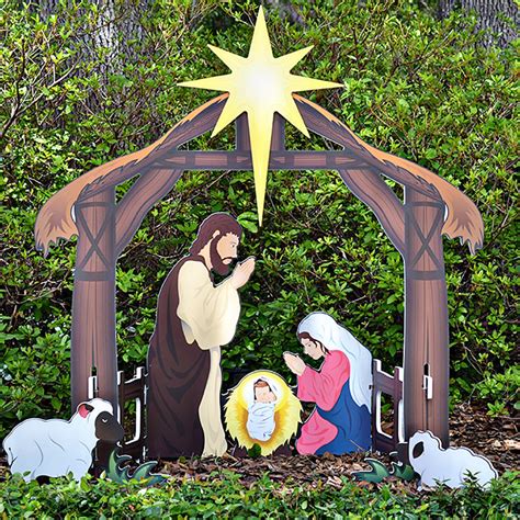 Holy Night Printed Outdoor Nativity Set