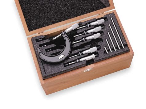 STARRETT Mechanical Outside Micrometer Set: 0 in to 6 in Range, +/-0. ...