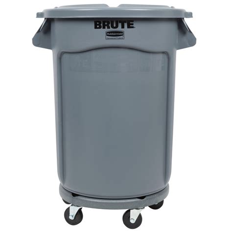 Rubbermaid Brute 32 Gallon Trash Can, Lid, & Dolly Set