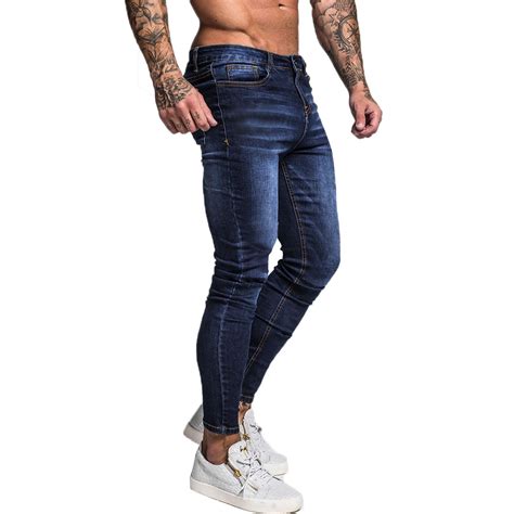 Slim Fit Skinny Blue Jeans for Men