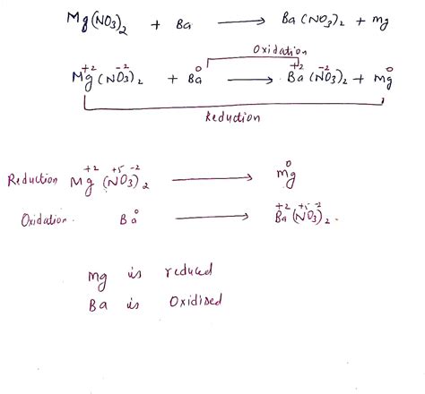 [Solved] Magnesium nitrate reacts with barium in a single displacement ...