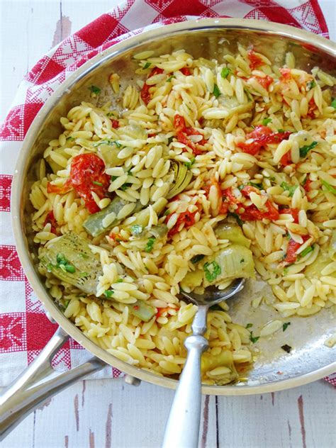 Orzo Pasta with Artichoke Hearts and Roasted Tomatoes - Proud Italian Cook