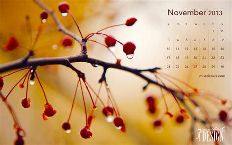 November Desktop Calendars