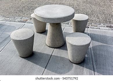 Modern Design Concrete Cement Benches Handmade Stock Photo 543751792 ...