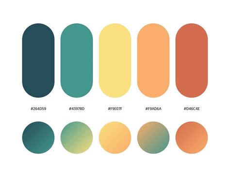 40 Beautiful Color Palettes With Their Similar Gradient Palettes