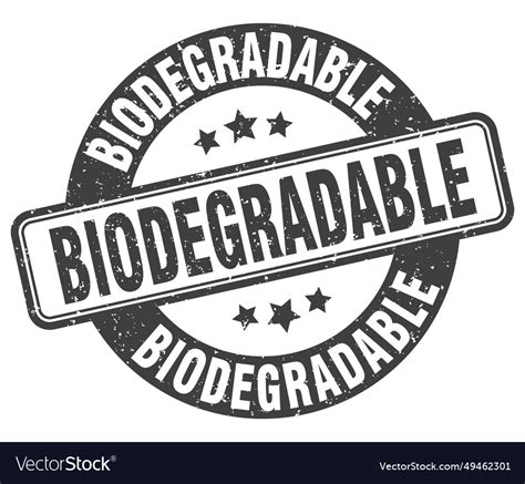 Biodegradable stamp biodegradable label round Vector Image