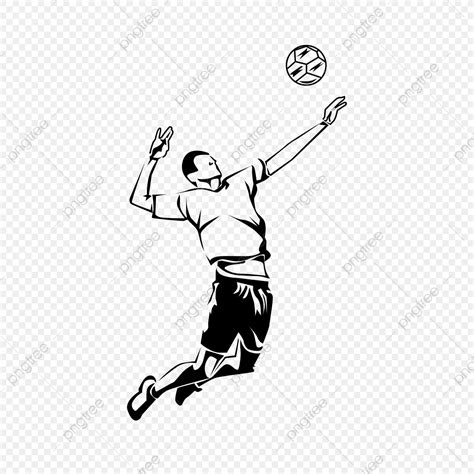 Volleyball Silhouette PNG Transparent, Volleyball Vector Silhouette ...