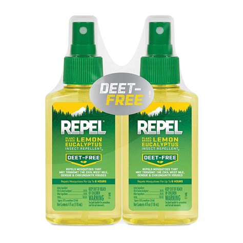 Repel Plant Based Lemon Eucalyptus Insect Repellent Spray, 2 Pack, 4 oz ...