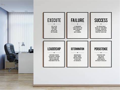 Modern Office Wall Art Success Quote Business Workplace | Etsy ...