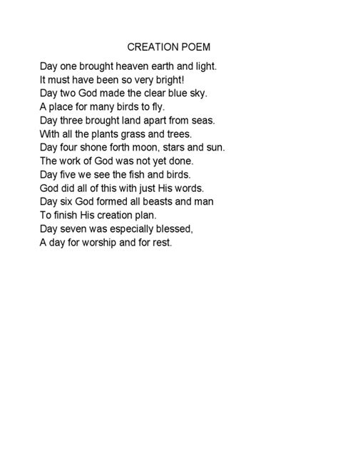 Creation Poem | PDF