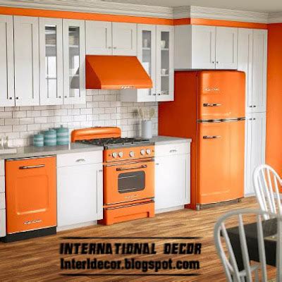 Contemporary orange kitchen cabinets designs 2015