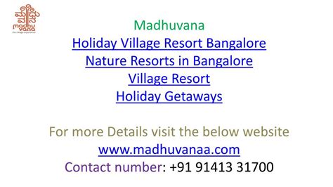 PPT - Holiday Village Resort Bangalore PowerPoint Presentation, free ...