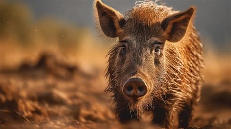 Premium AI Image | Wild boar portrait in natural habitat