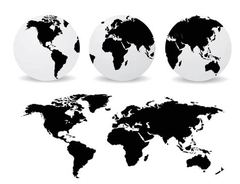 Globe black and white | Black and white globe — Stock Vector ...