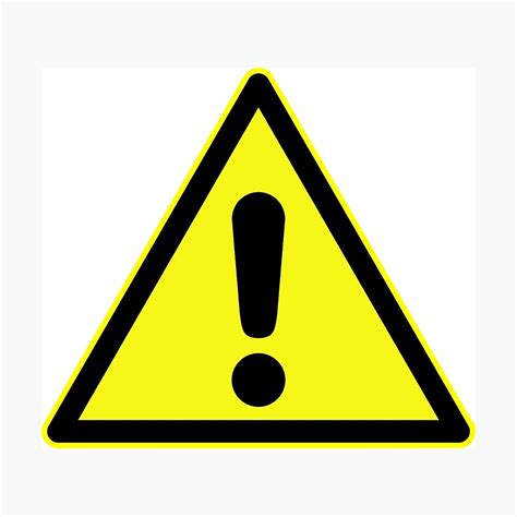 "Warning sign. Exclamation mark in yellow triangle." Photographic Print ...