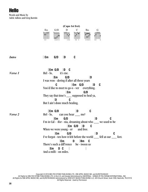 Hello by Adele - Guitar Chords/Lyrics - Guitar Instructor