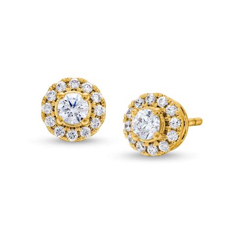 1/2 CT. T.W. Diamond Frame Stud Earrings in 10K Gold (J/I2) | Zales