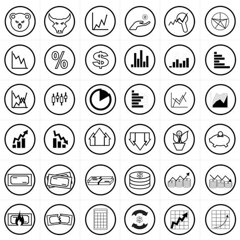 Stock trading icons set 1235364 Vector Art at Vecteezy