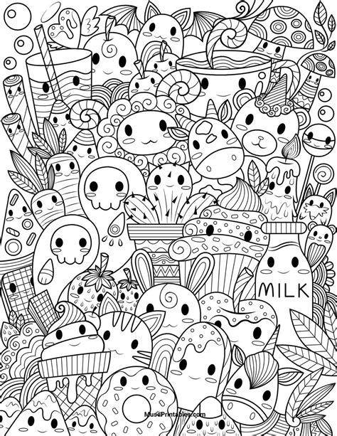 Get This Kawaii Coloring Pages Food Doodle Printable