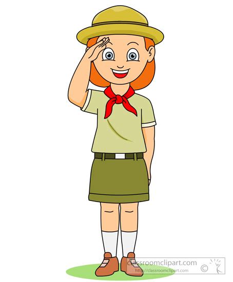 Outdoors Clipart- girl-scout-saluting-clipart - Classroom Clipart