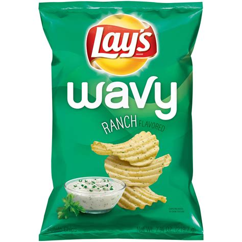 Lay's Wavy Potato Chips, Ranch Flavor, 7.5 Ounce Bag Packaging May Vary 熱販売