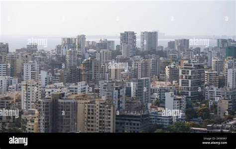 An aerial view of cityscape Mumbai surrounded by buildings Stock Photo ...