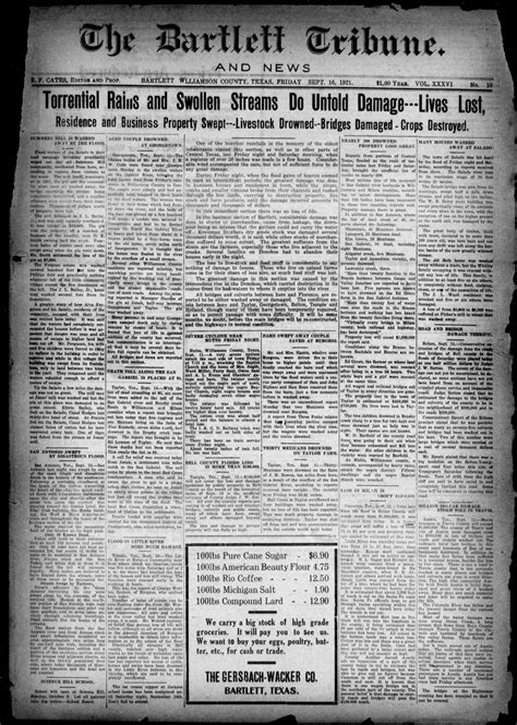 The Bartlett Tribune and News (Bartlett, Tex.), Vol. 36, No. 10, Ed. 1 ...