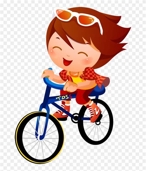 Bike Clipart Kid Tricycle - Children Cycling Cartoon - Free Transparent ...