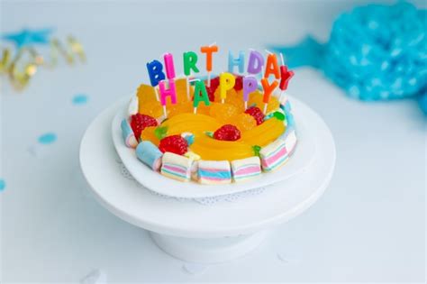 Premium Photo | Birthday cake with stars. bright cake for your first ...