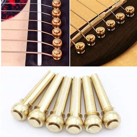 Acoustic Guitar brass bridge pins set of 6 - Freya Guitars