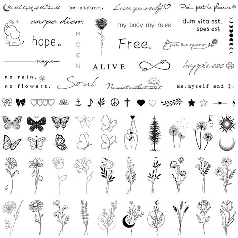 Buy Realistic Temporary Tattoos for Women - 60 Sheets Tiny Small ...