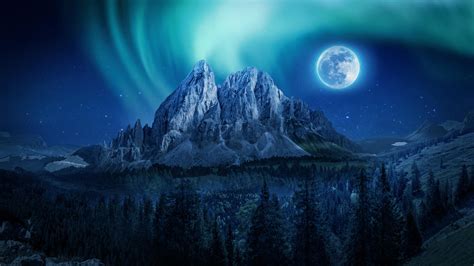 Moon and Mountains Wallpapers - Top Free Moon and Mountains Backgrounds ...