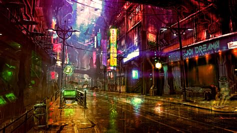 2560x1440 Futuristic City Cyberpunk Neon Street Digital Art 4k 1440P ...