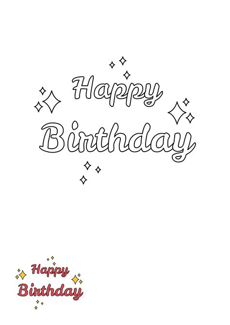 Free Watercolor Happy Birthday Coloring Page - Download in PDF, EPS ...