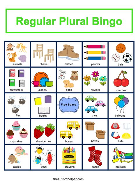 Plural Bingo - The Autism Helper