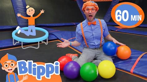 Blippi Visits An Indoor Trampoline Park and Learns Colors & More ...