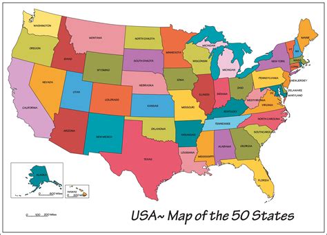 Printable Map Of 50 States