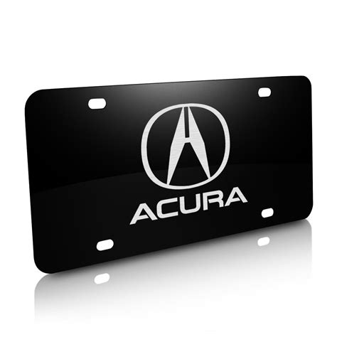 Acura Logo Laser Etched Black Steel License Plate - Walmart.com ...