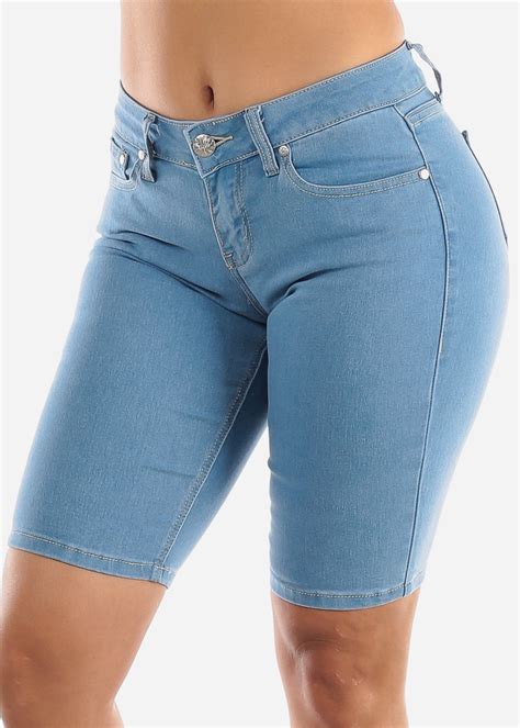 Moda Xpress - Women's Casual Summer Mid Rise Light Wash Jean Denim ...