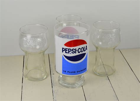 4 Pcs Pepsi Glasses 1 32 Oz Large Glass 2 Sided 6.75 | Etsy