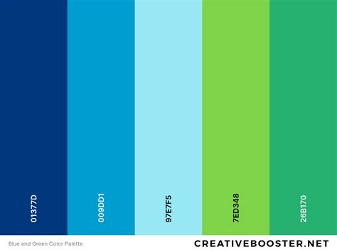 Blue and Green Color Palette | Color palette bright, Blue colour ...